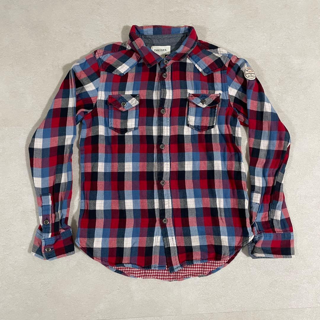 【美品】DIESEL 長袖シャツ バック刺繍 10 マルチカラー チェック柄