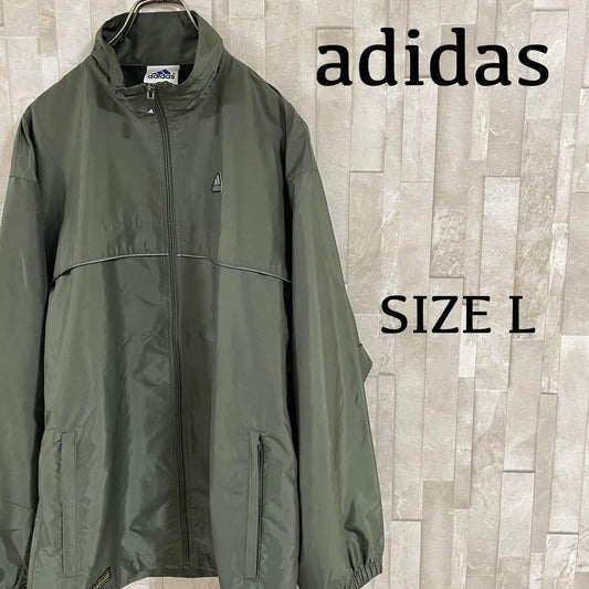 古着 adidas アディダス ナイロンジャケット サイズL カーキ