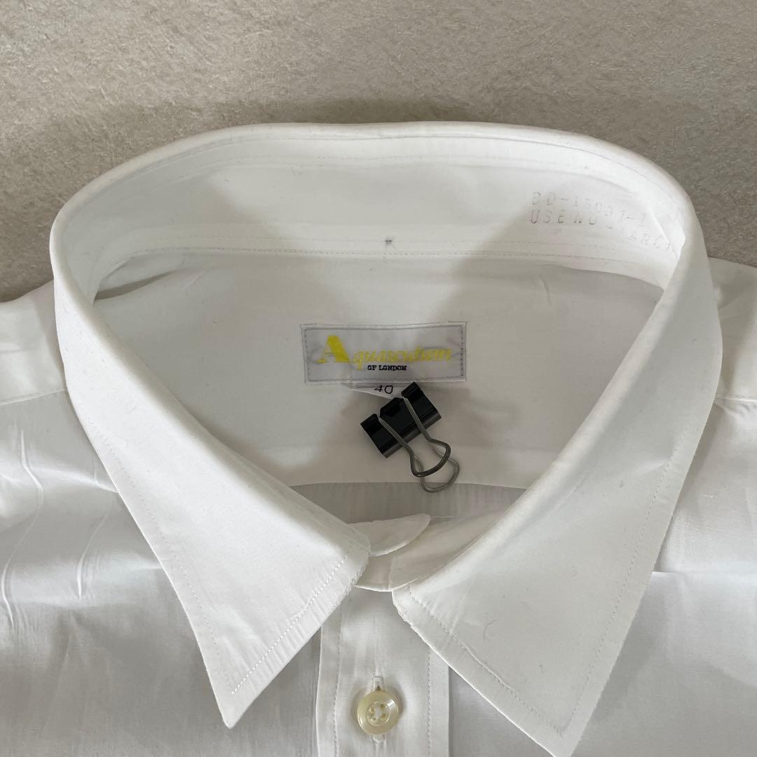 古着 Aquascutum 半袖シャツ サイズ40 ホワイト