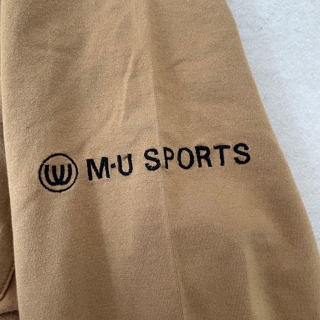 【美品】M·U SPORTS 長袖ポロシャツ キャラクター刺繍 42 ブラウン
