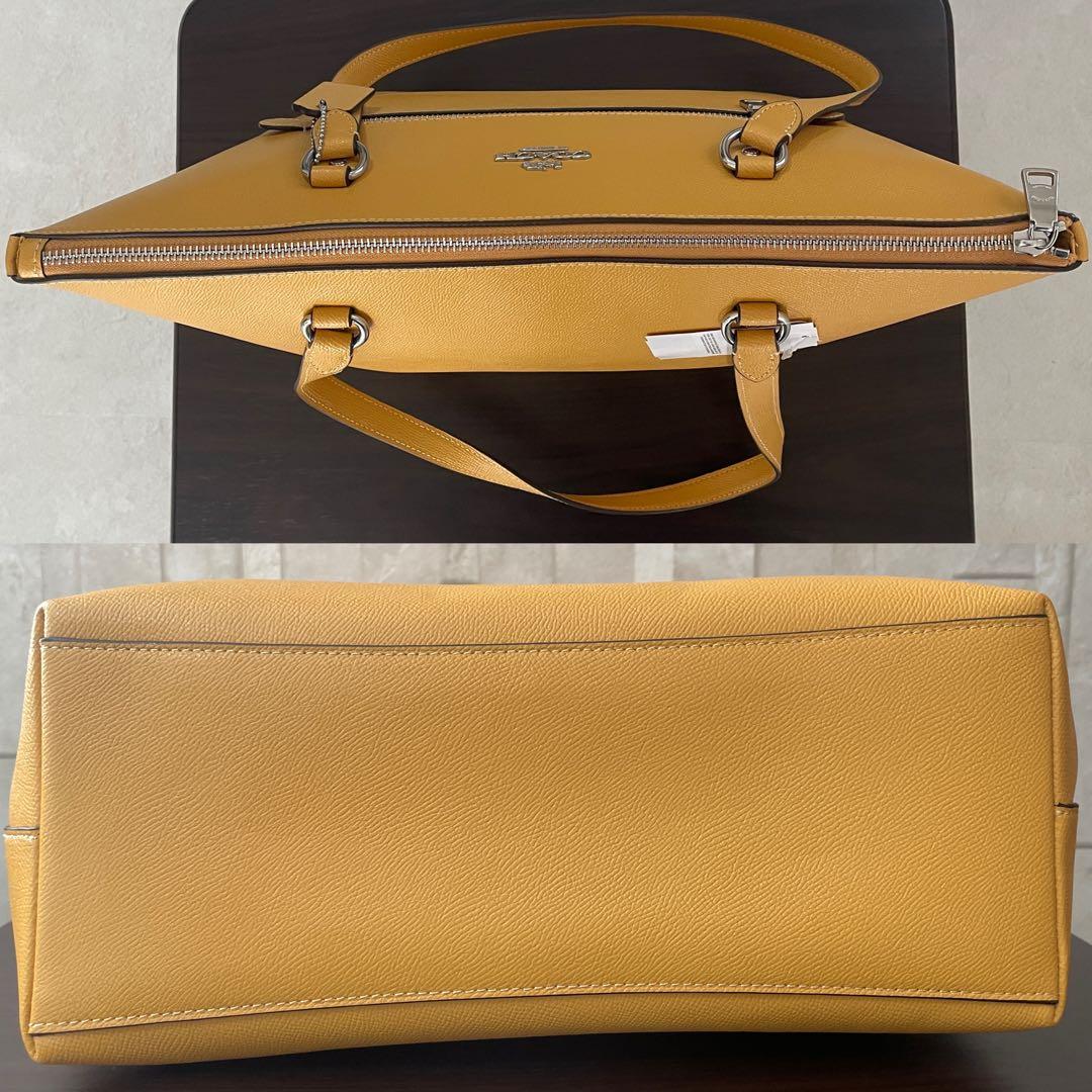 訳あり新品 COACH トートバッグ ハニカム/イエロー