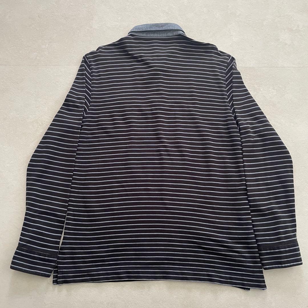古着 BURBERRY LONDON ボーダー 長袖ポロシャツ LLサイズ