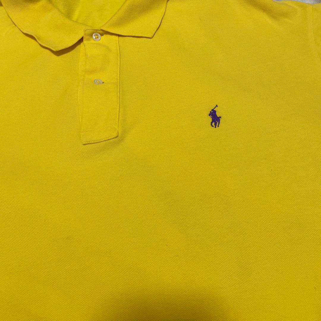 90s POLO RALPH LAUREN 半袖ポロシャツ 3XL イエロー