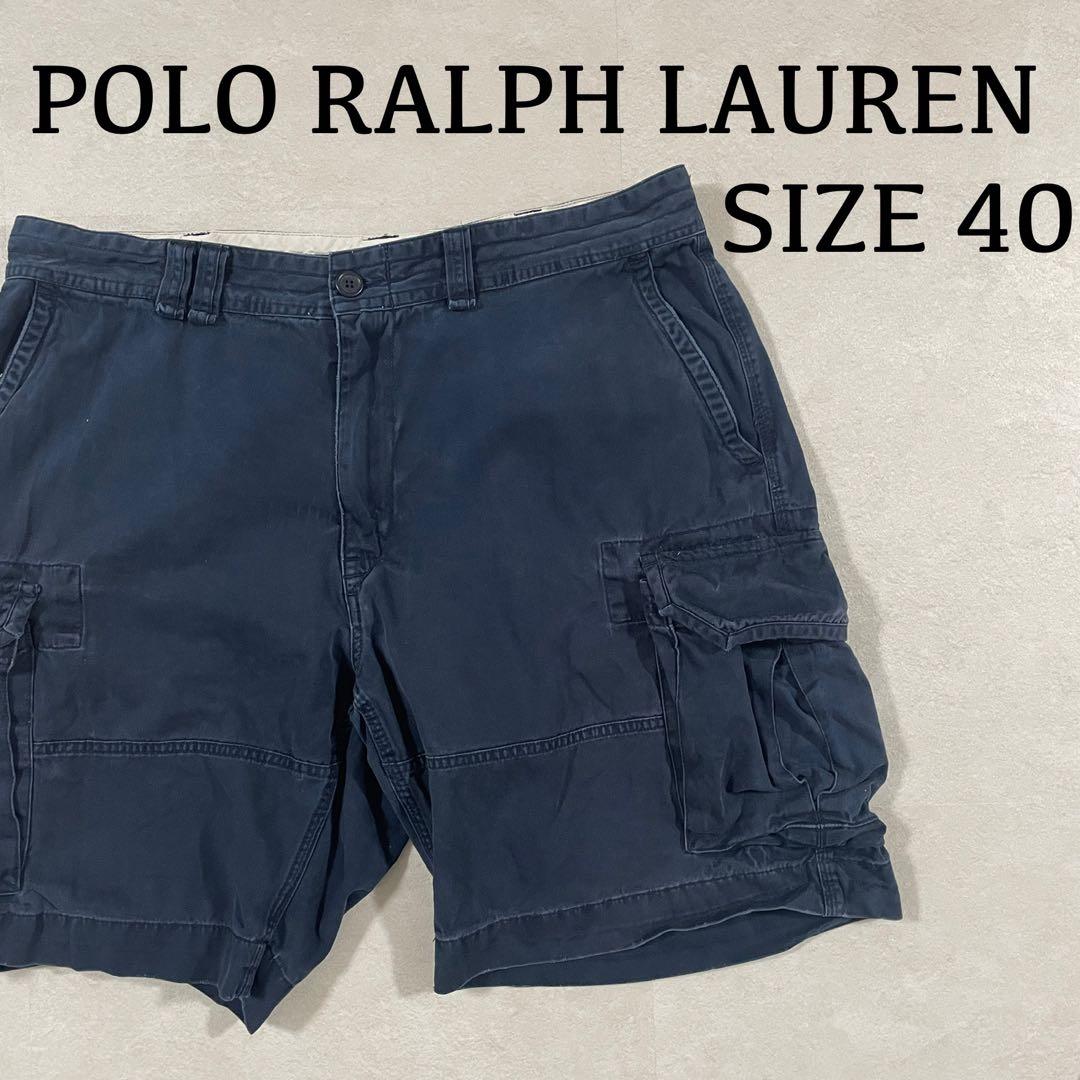 90s POLO RALPH LAUREN ハーフパンツ ネイビー サイズ40