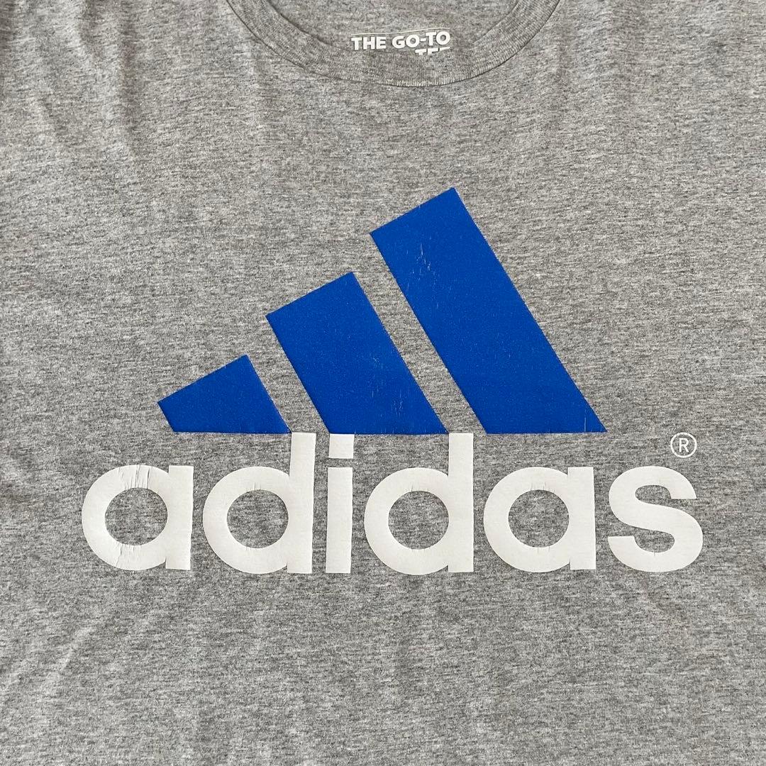 最終値下げ【美品】USA古着 adidas 半袖Tシャツ Lサイズ グレー