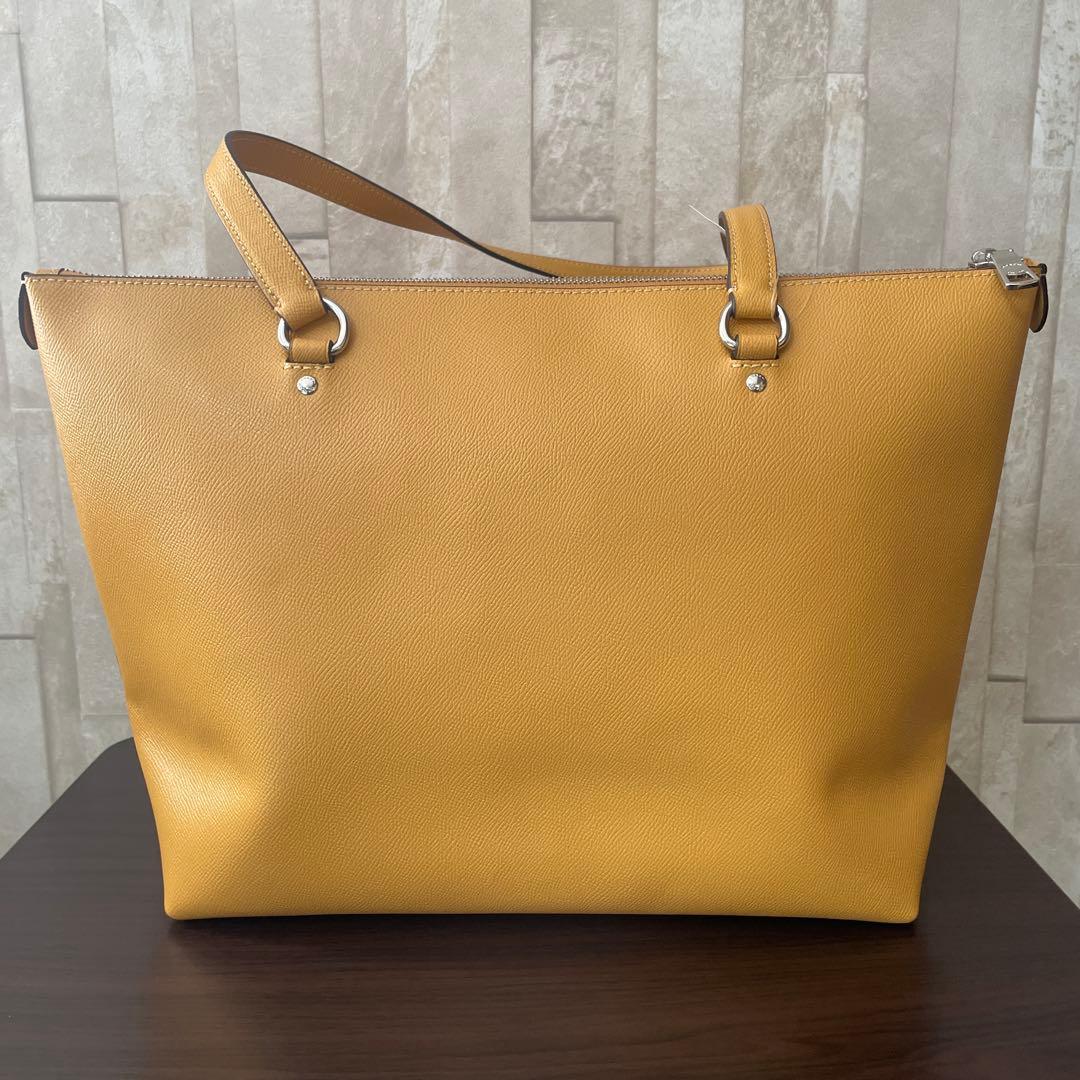 訳あり新品 COACH トートバッグ ハニカム/イエロー