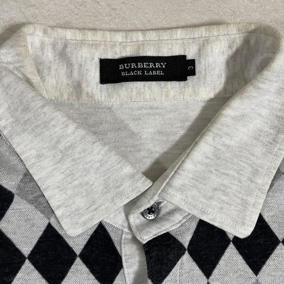 古着BURBERRY BLACK LABEL 半袖ポロシャツ 3 アーガイル柄