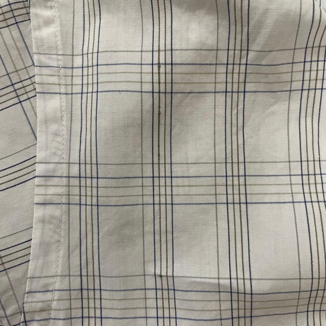 90s BURBERRY 長袖シャツ チェック柄 Mサイズ ホワイト