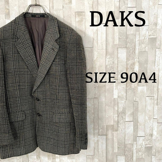 古着 DAKS テーラードジャケット 日本製 グレンチェック柄 サイズ90A4