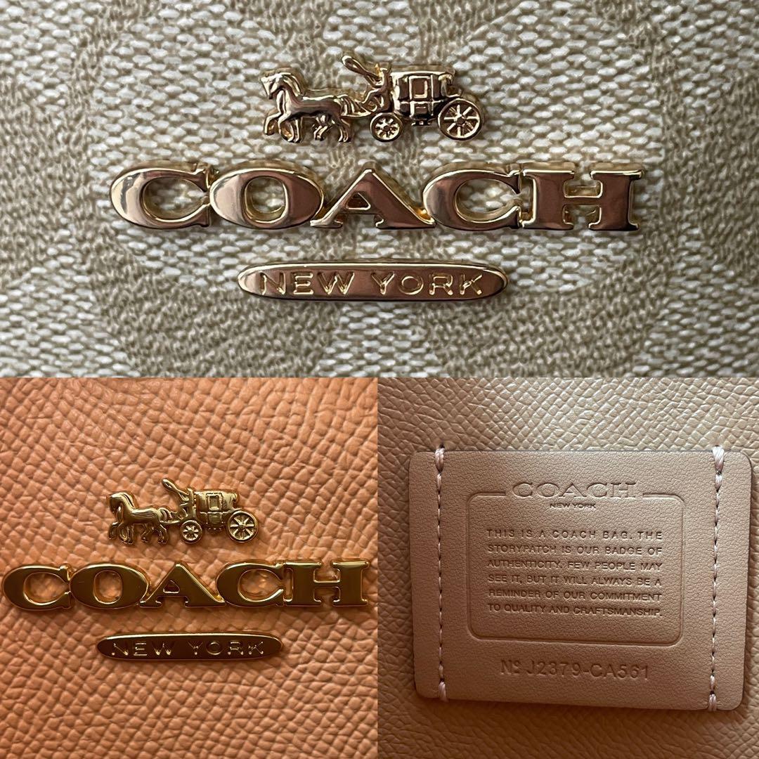 訳あり新品タグ付 COACH モリー バケットバッグ シグネチャー柄