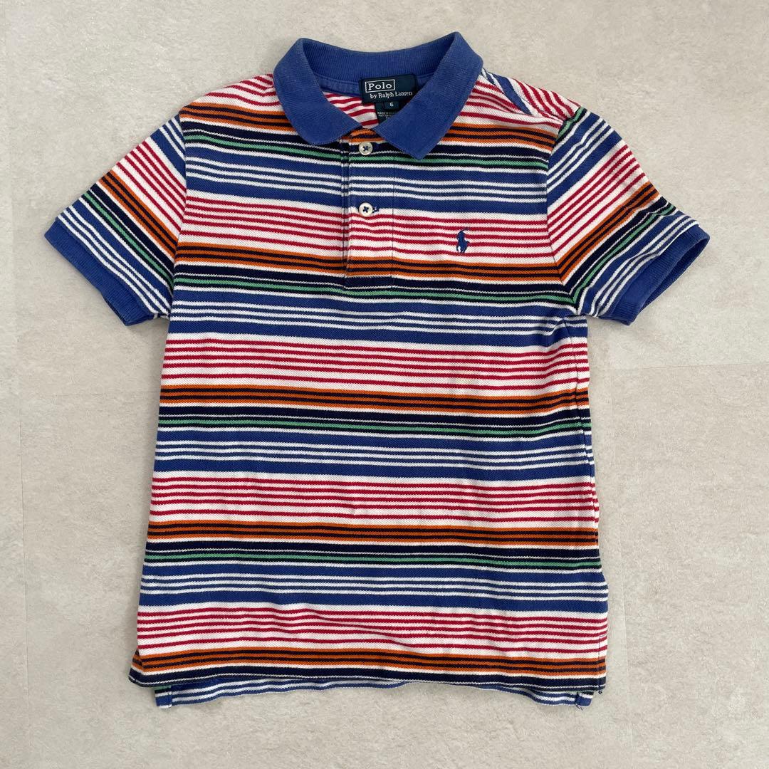 【美品】90s POLO RALPH LAUREN 半袖ポロシャツ ボーダー柄