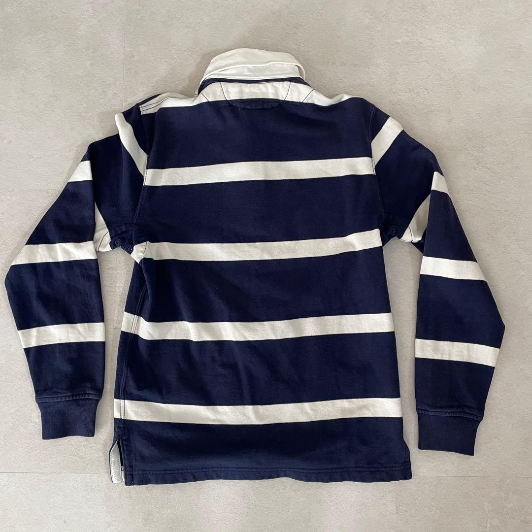 90s POLO RALPH LAUREN 長袖ポロシャツ S ボーダー柄