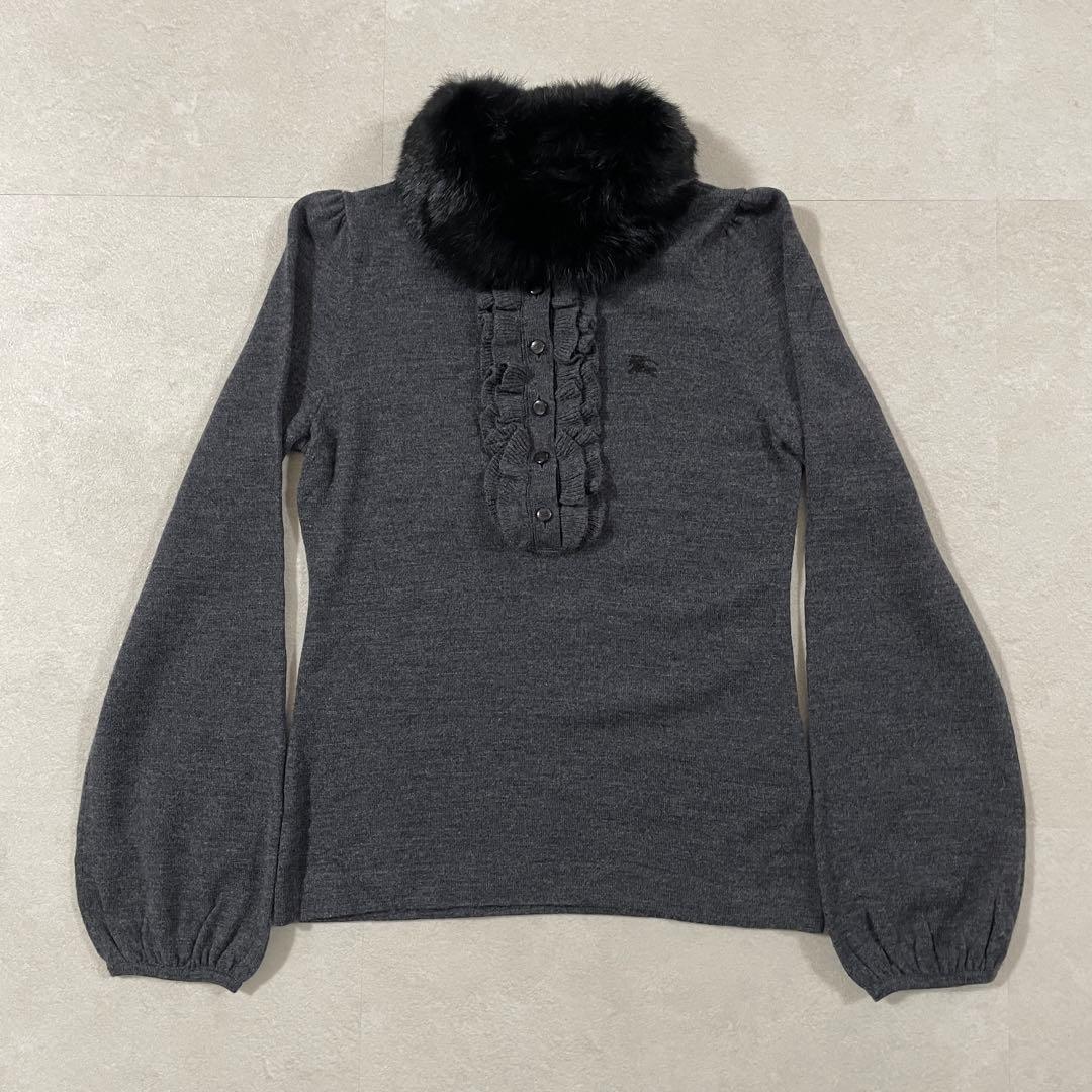 【美品】BURBERRY LONDON ブルーレーベル 長袖ニットブラウス