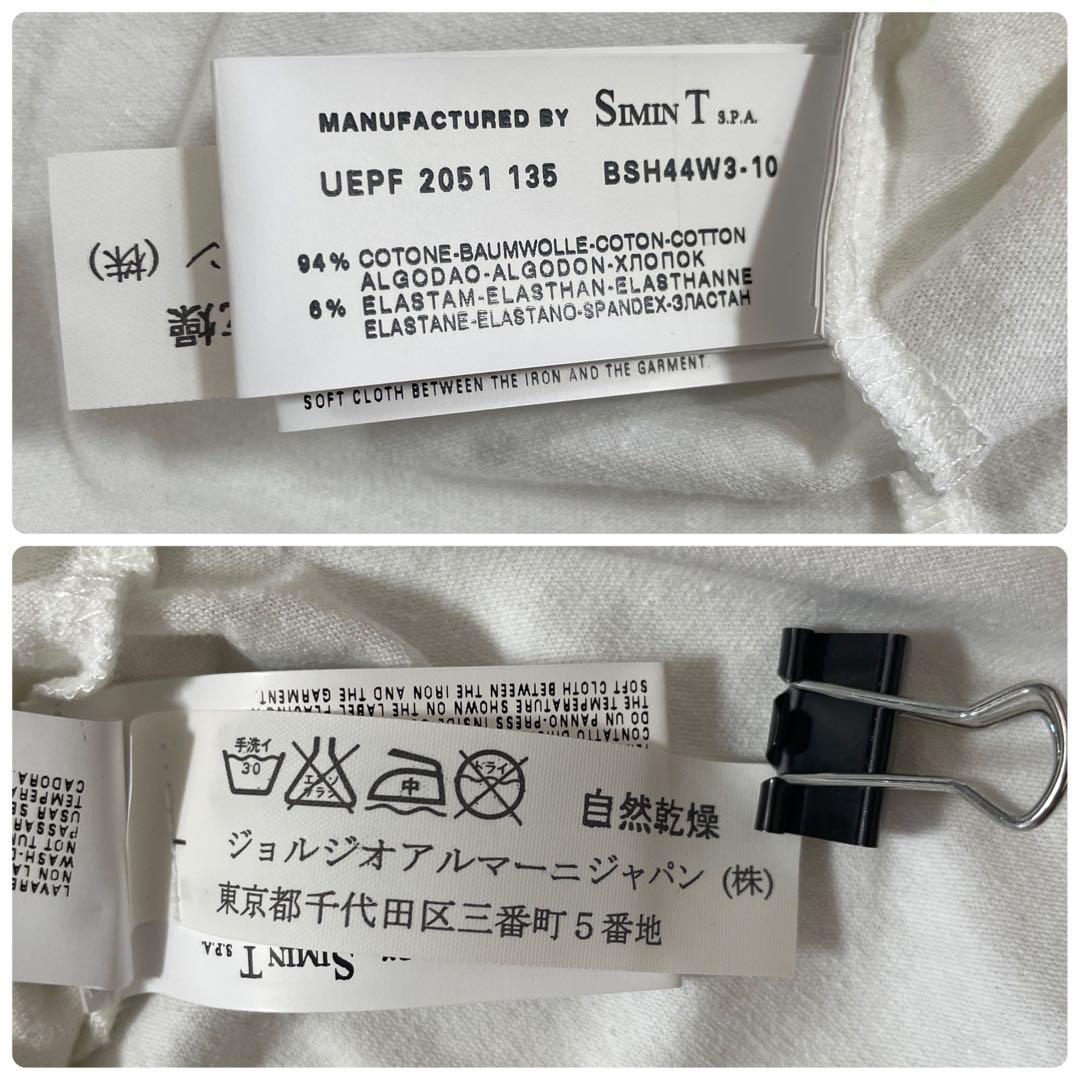 古着 EMPORIO ARMANI ホワイト Vネック Tシャツ Sサイズ
