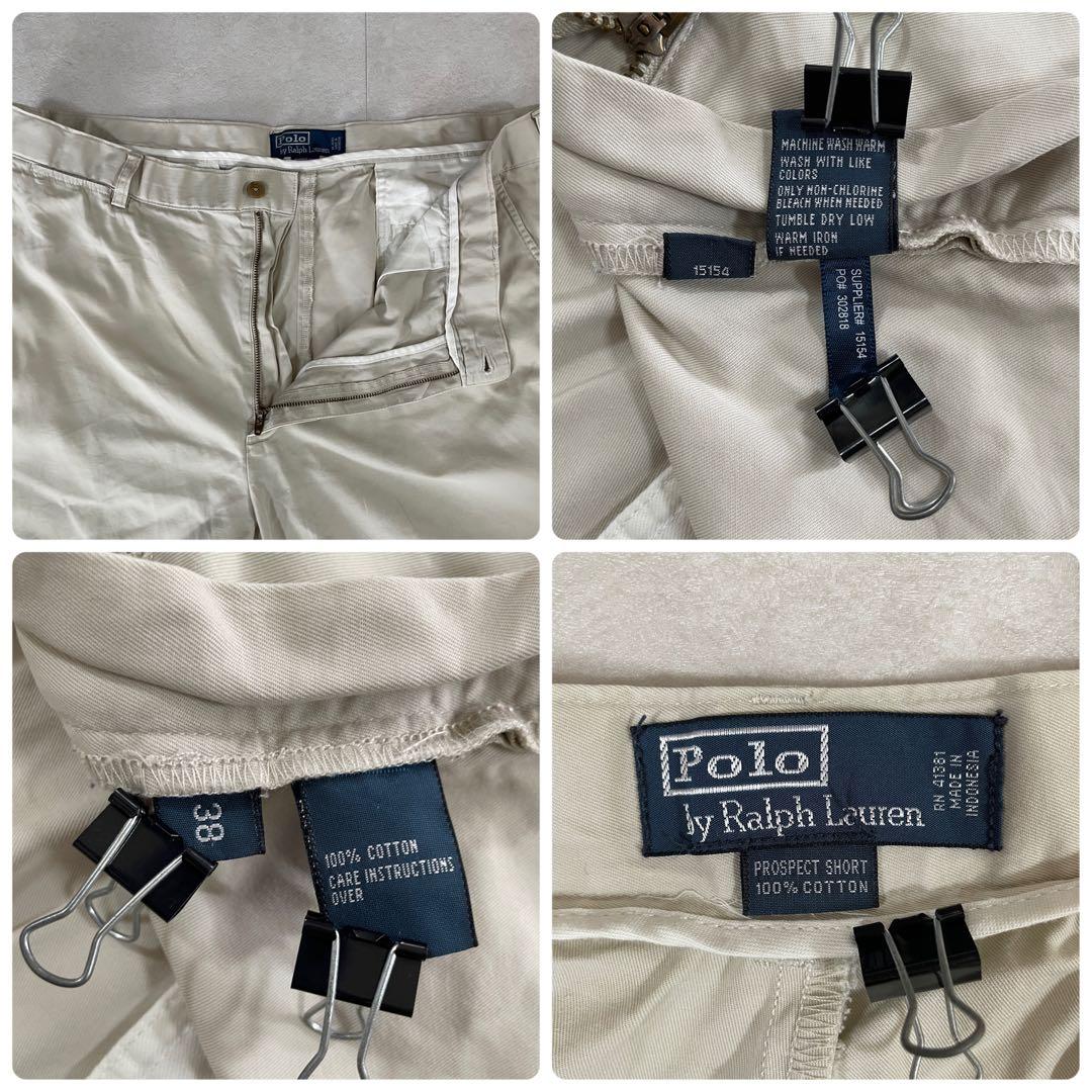 90s POLO RALPH LAUREN ハーフパンツ サイズ38 ベージュ