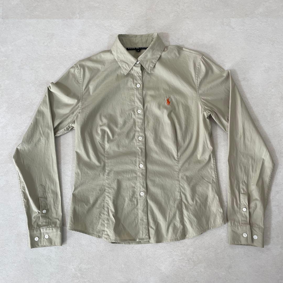 90s RALPH LAUREN 長袖シャツ サイズ9 ベージュ