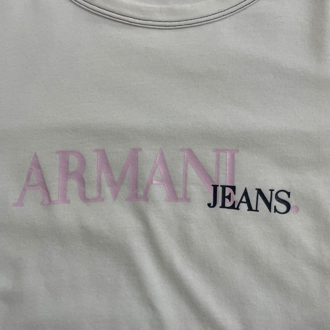 【美品】ARMANI JEANS 半袖Tシャツ ホワイト サイズ8