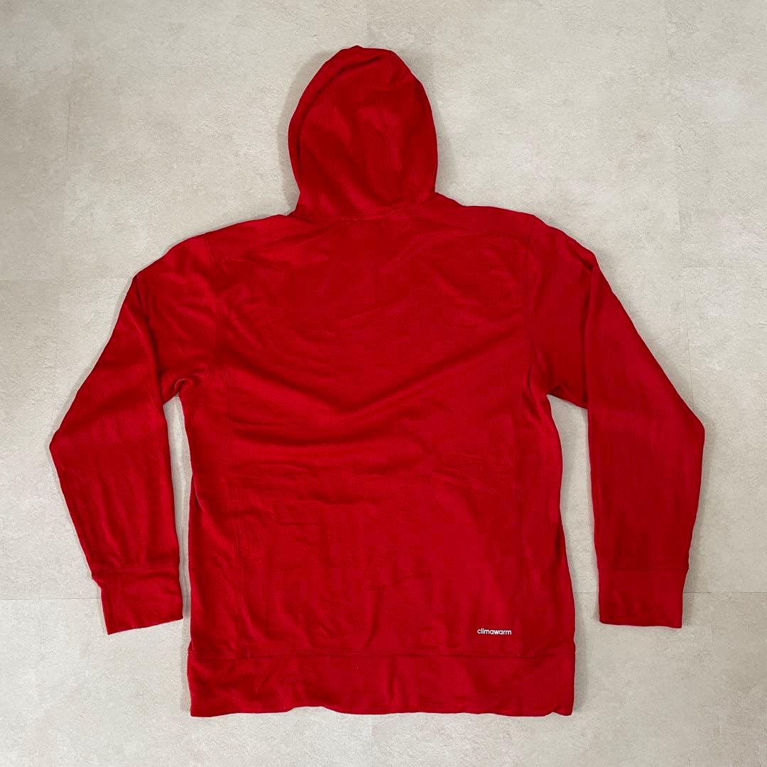 【美品】adidas プルオーバー パーカー サイズL レッド