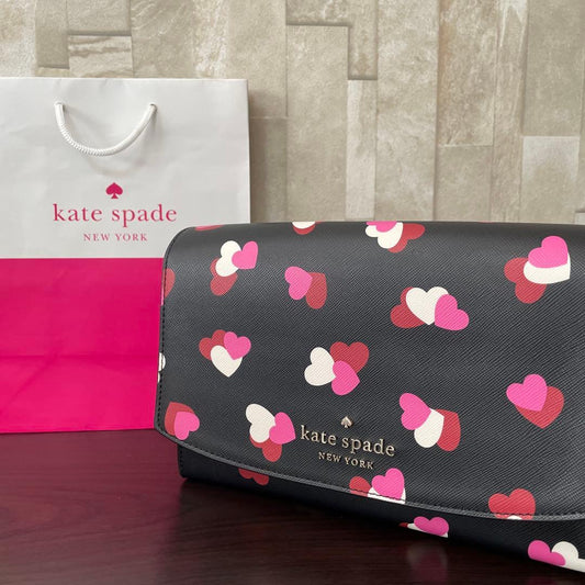 訳あり新品 kate spade ショルダーバッグ ハート総柄