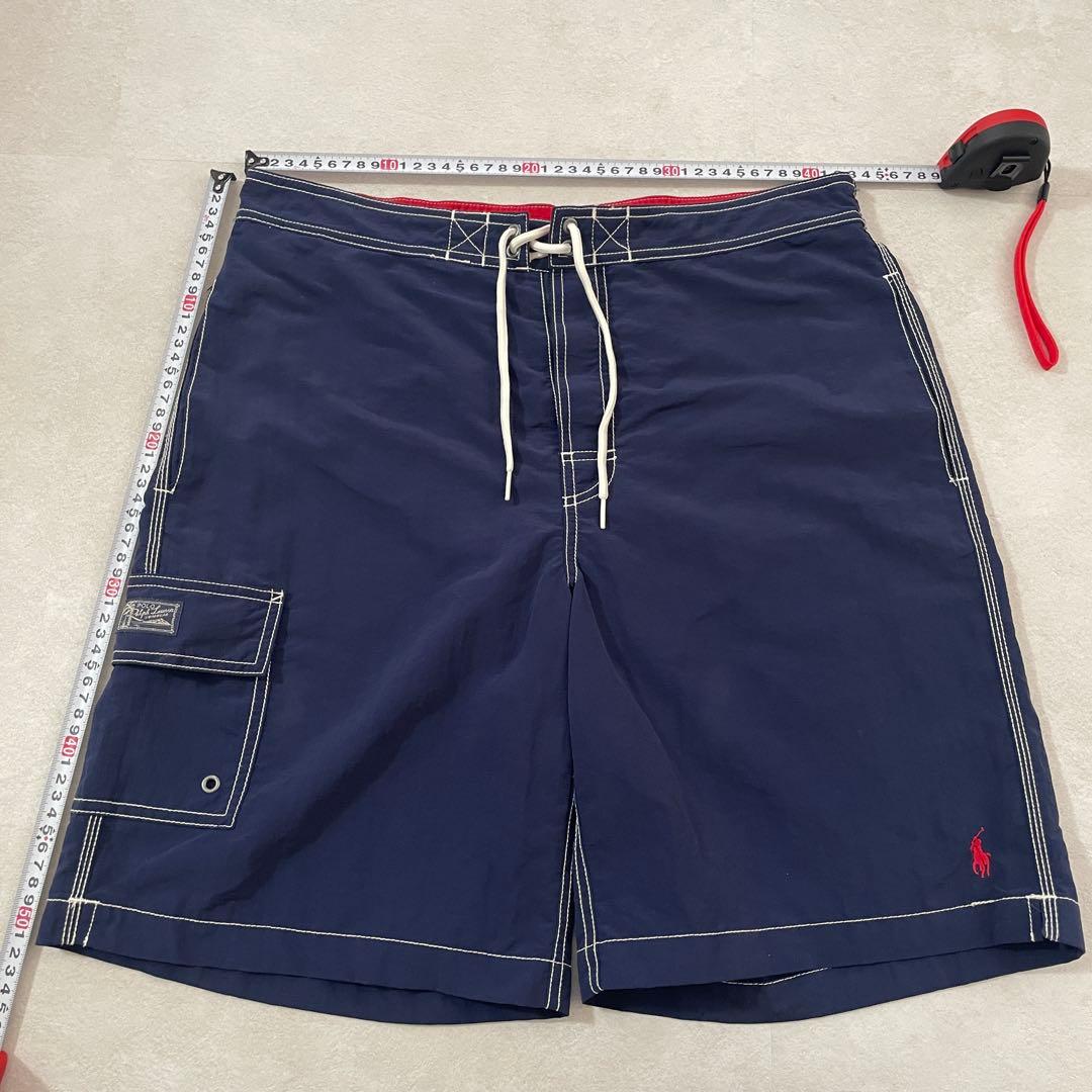 【美品】90s POLO RALPH LAUREN ネイビー スイムショーツ M
