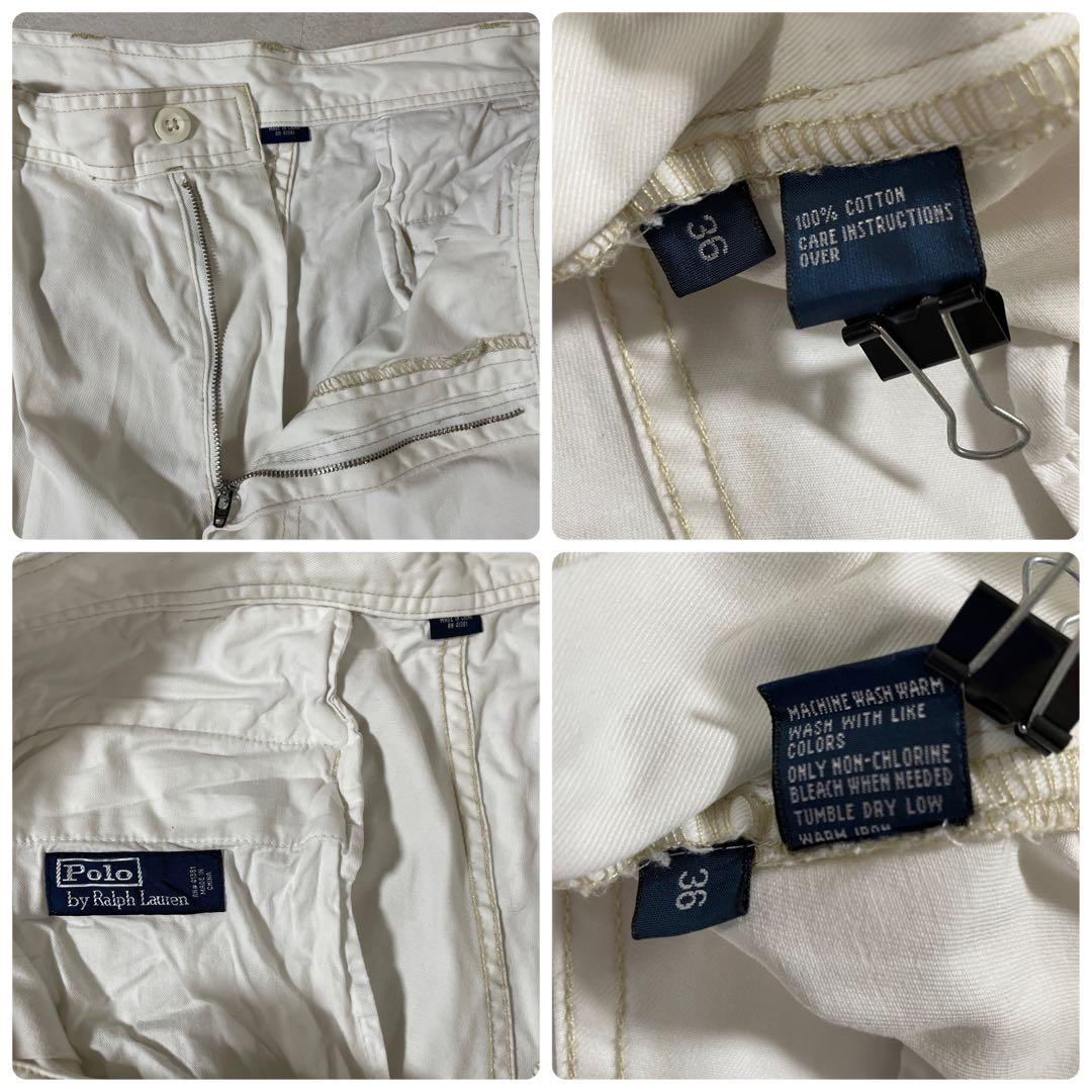 90s POLO RALPH LAUREN ハーフパンツ サイズ36 ホワイト