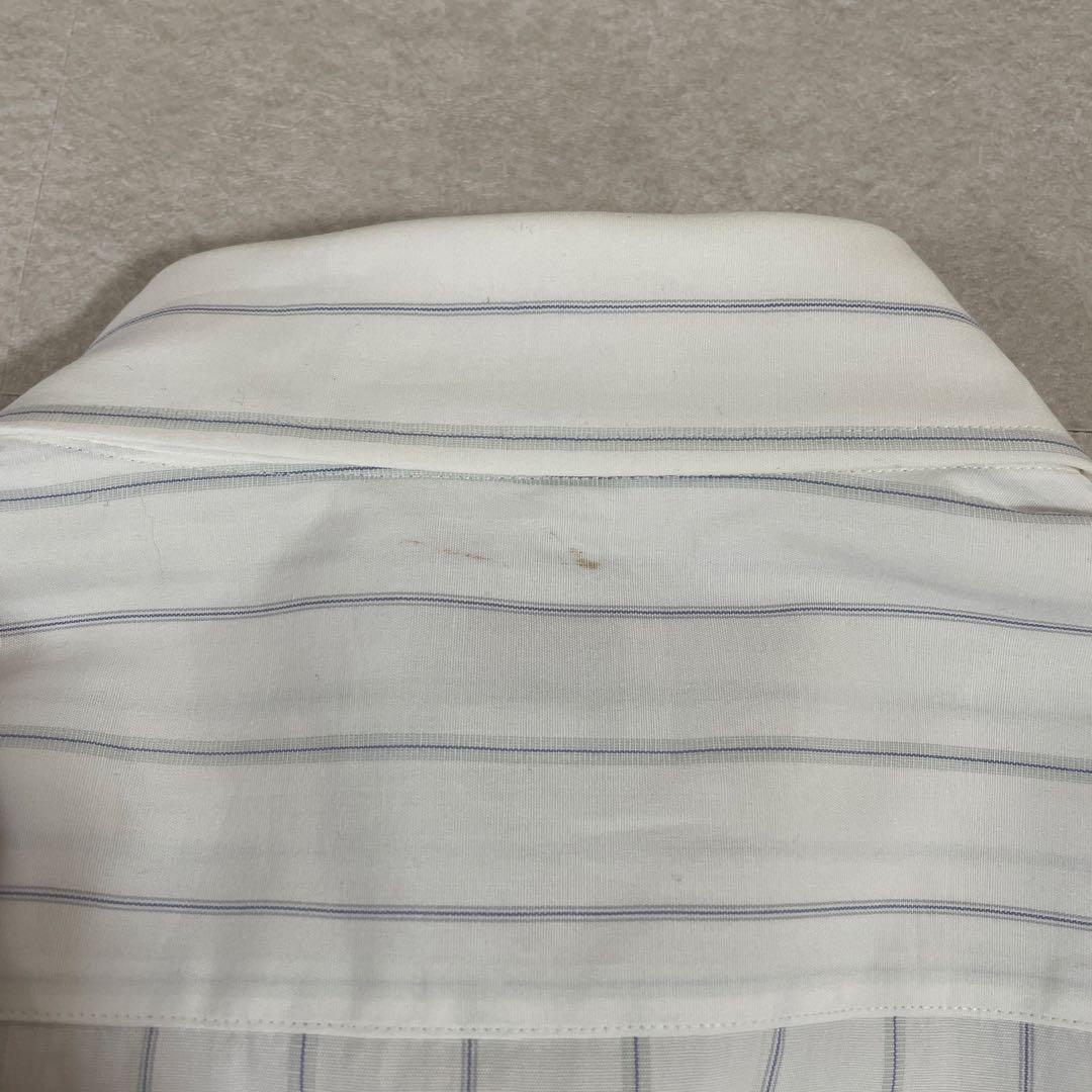 90s BURBERRY 半袖シャツ ストライプ サイズ39 ホワイト