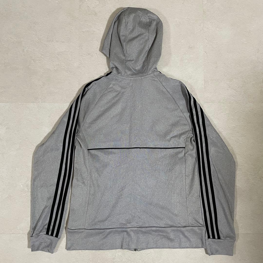 古着 adidas トラックジャケット サイズ160 グレー×ブラック