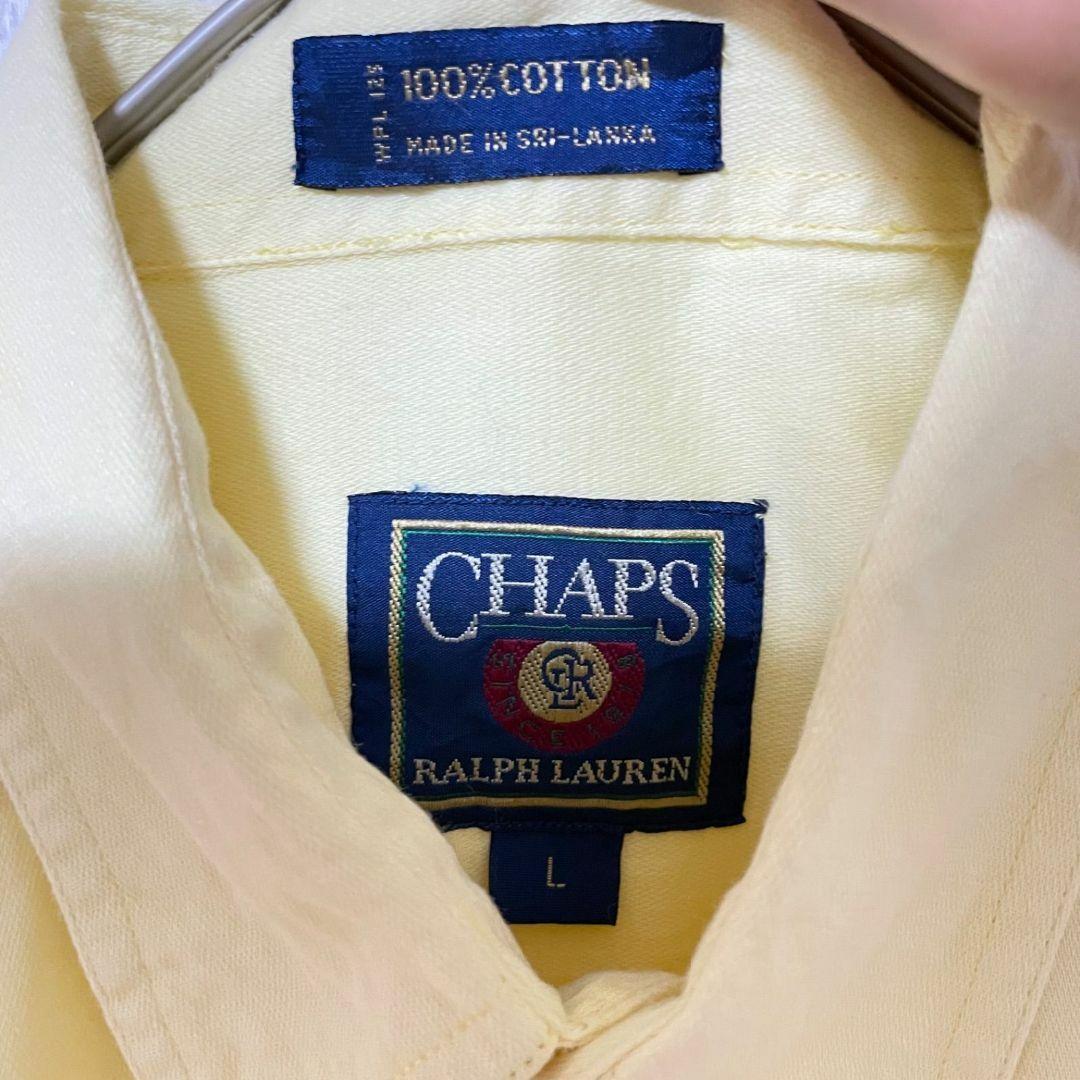 80s ラルフローレン メンズ 半袖 シャツ Lサイズ イエロー