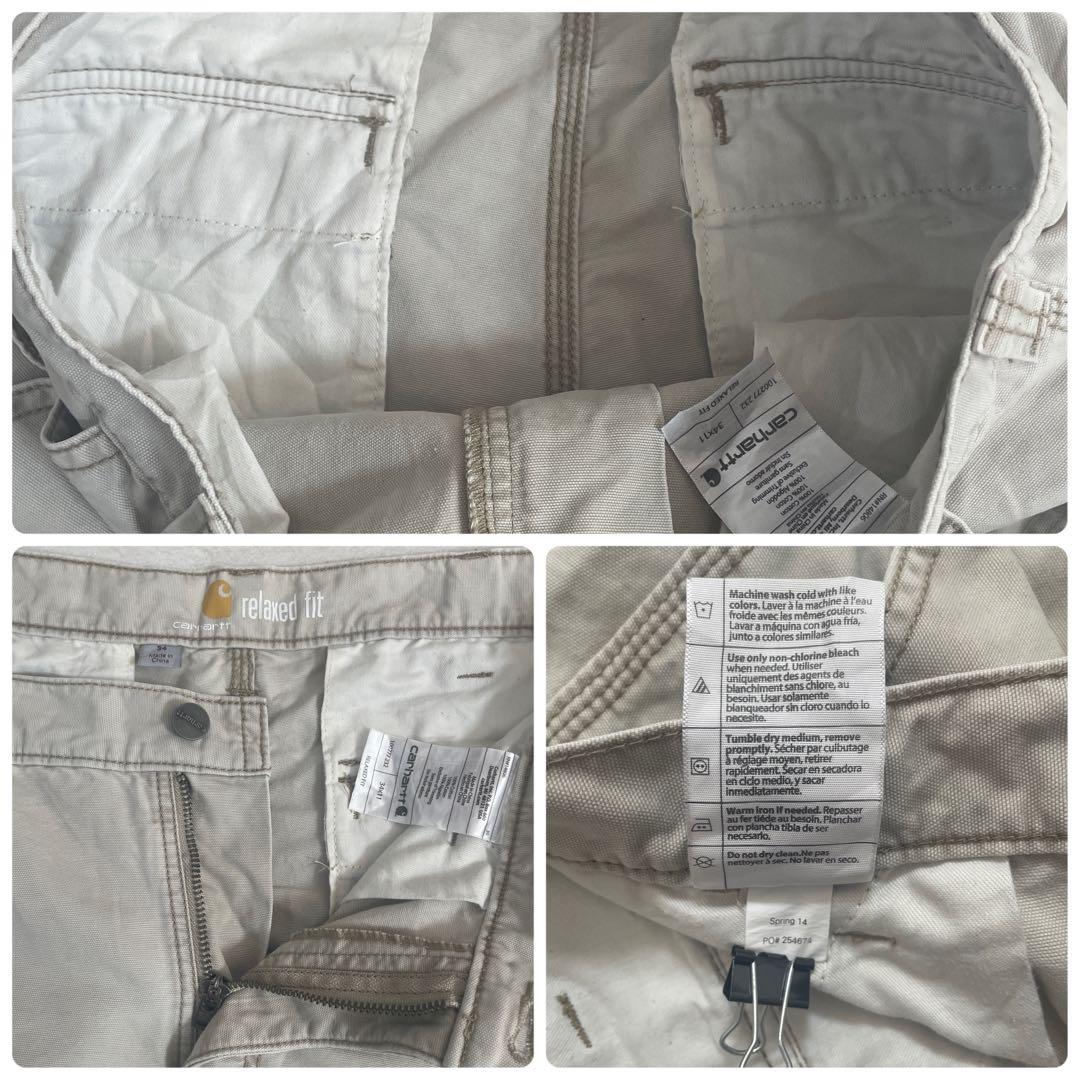 古着 carhartt ハーフパンツ サイズ34 ホワイト