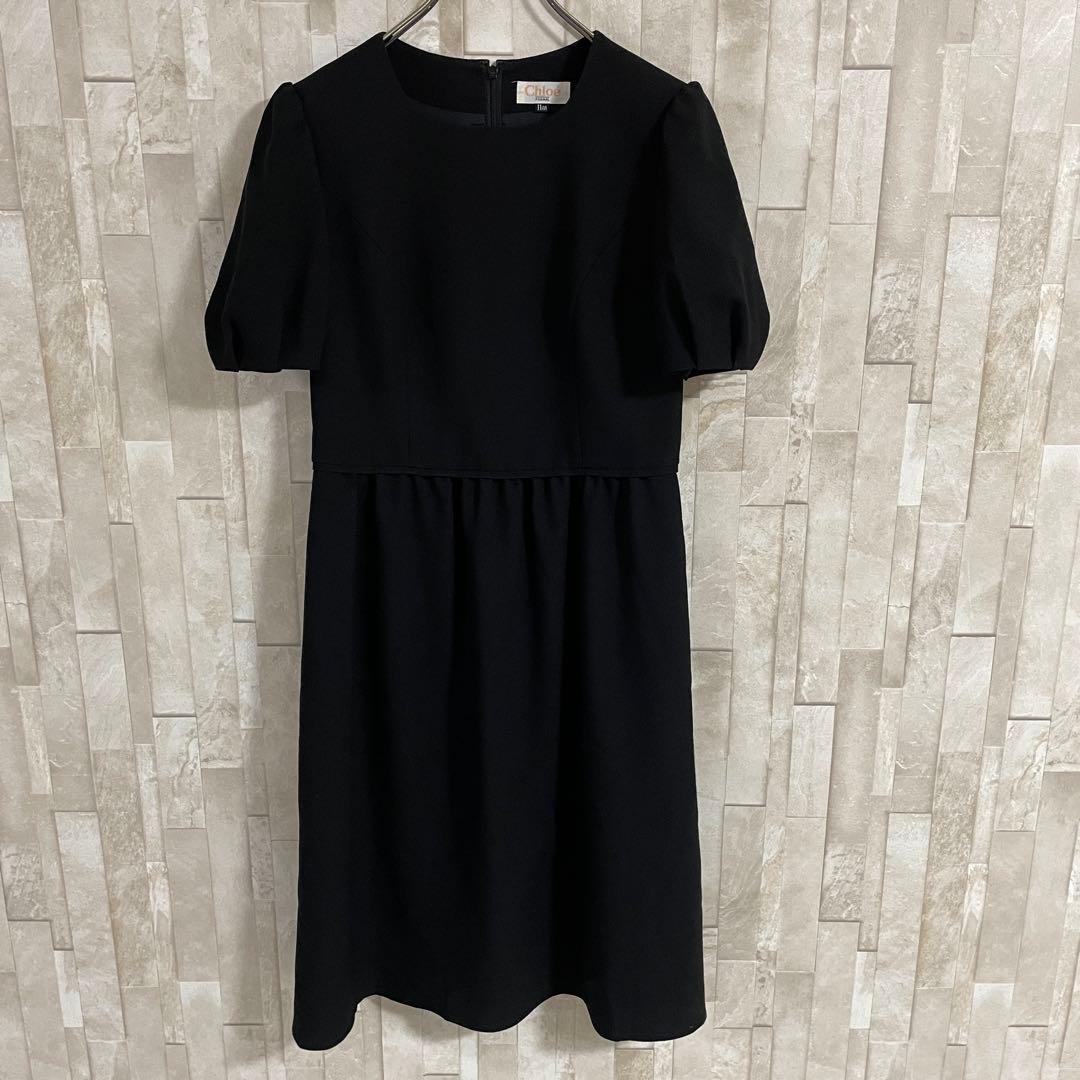 【美品】Chloé ワンピース フォーマル 日本製 サイズ11AR ブラック