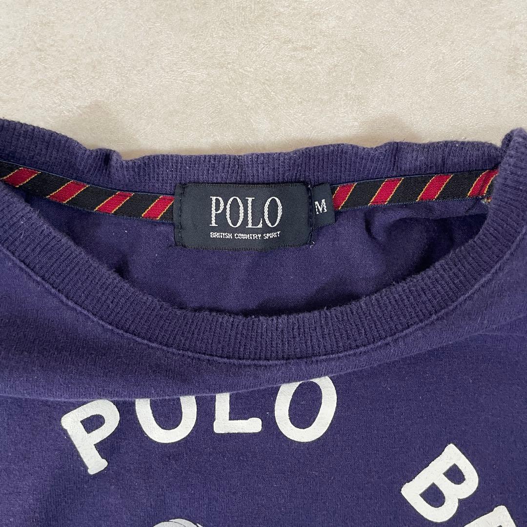 【美品】POLO BCS 半袖Tシャツ ロゴプリント サイズM ネイビー