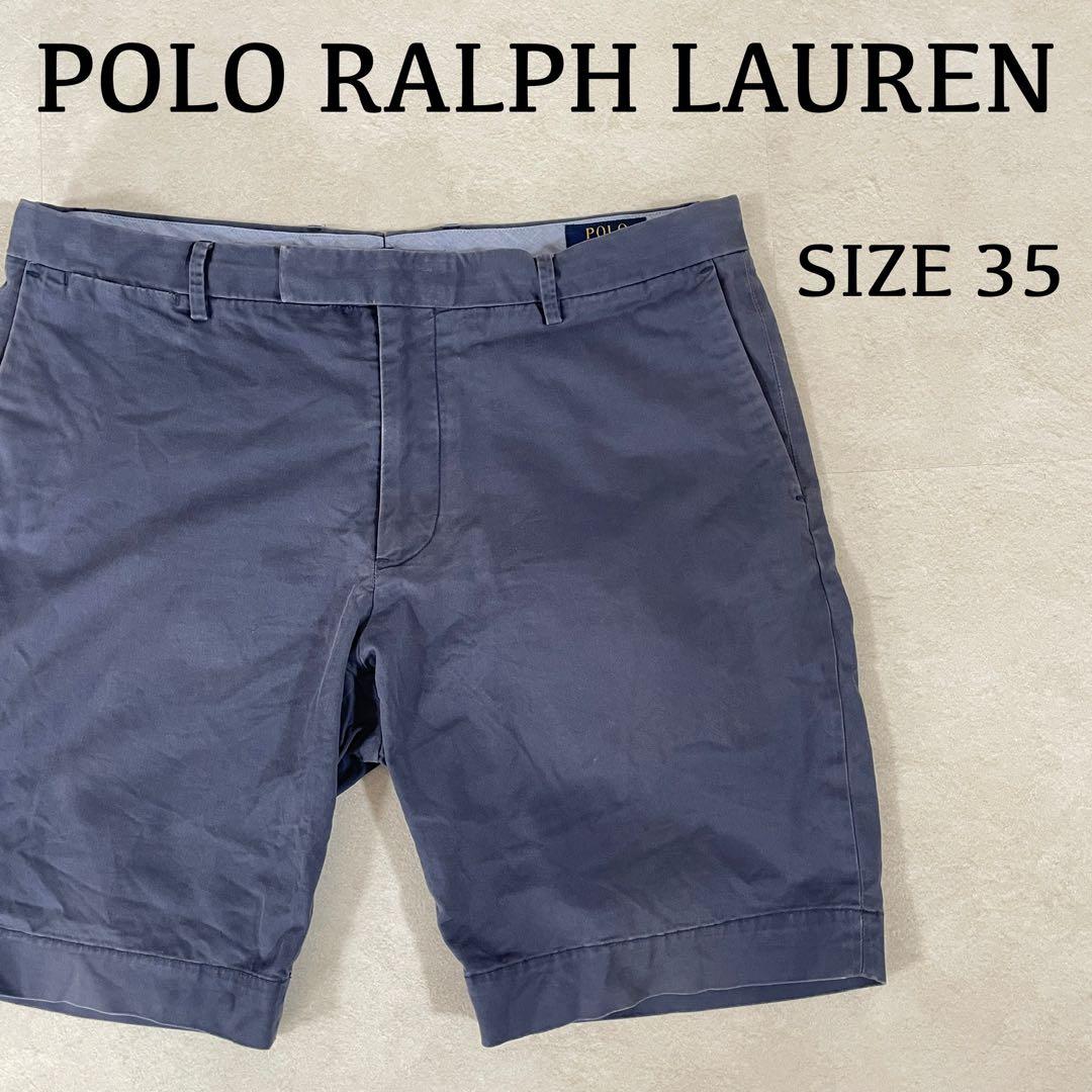 古着POLO RALPH LAUREN ハーフパンツ サイズ35 ネイビー