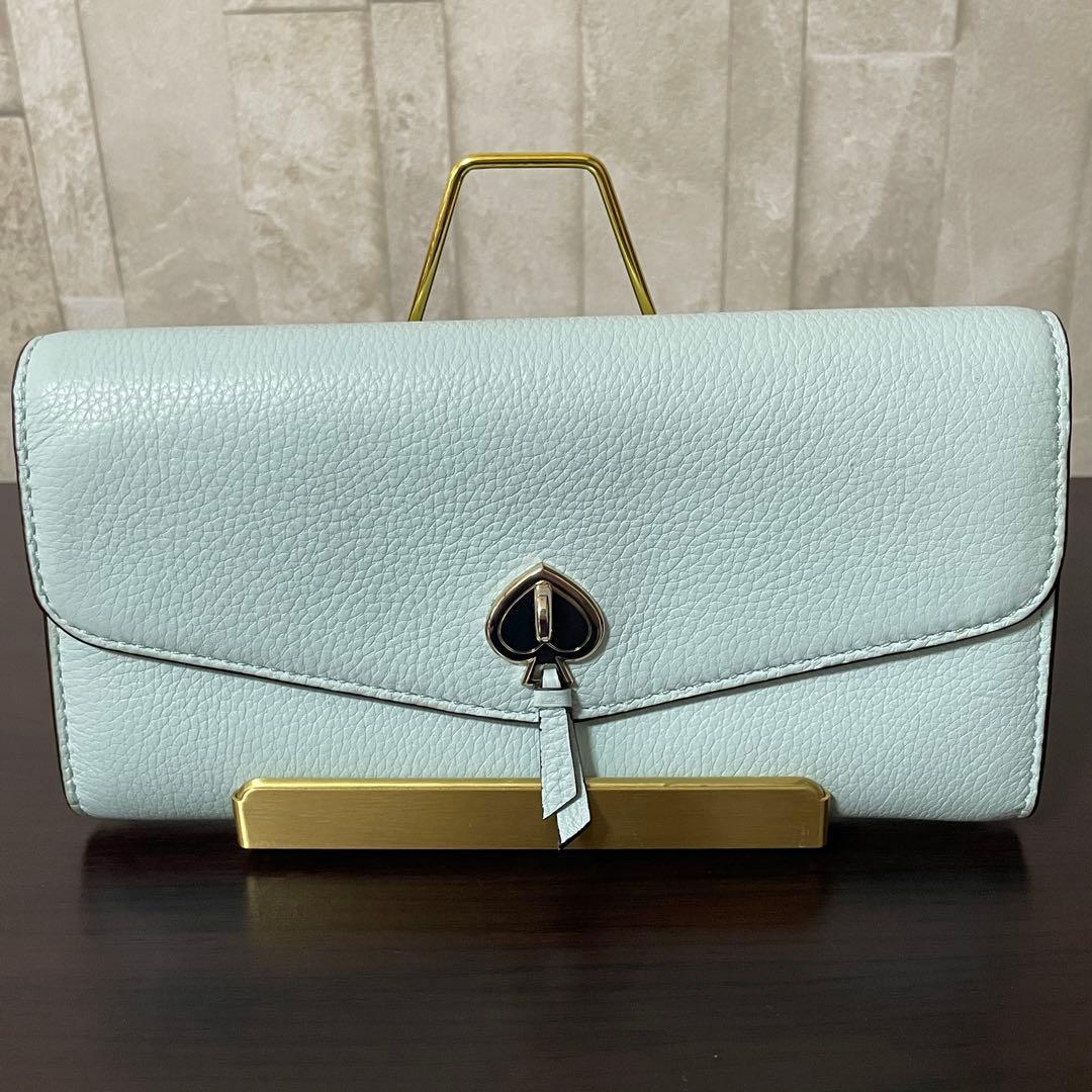 訳あり新品 kate spade 長財布 ブルーグロウ 水色系