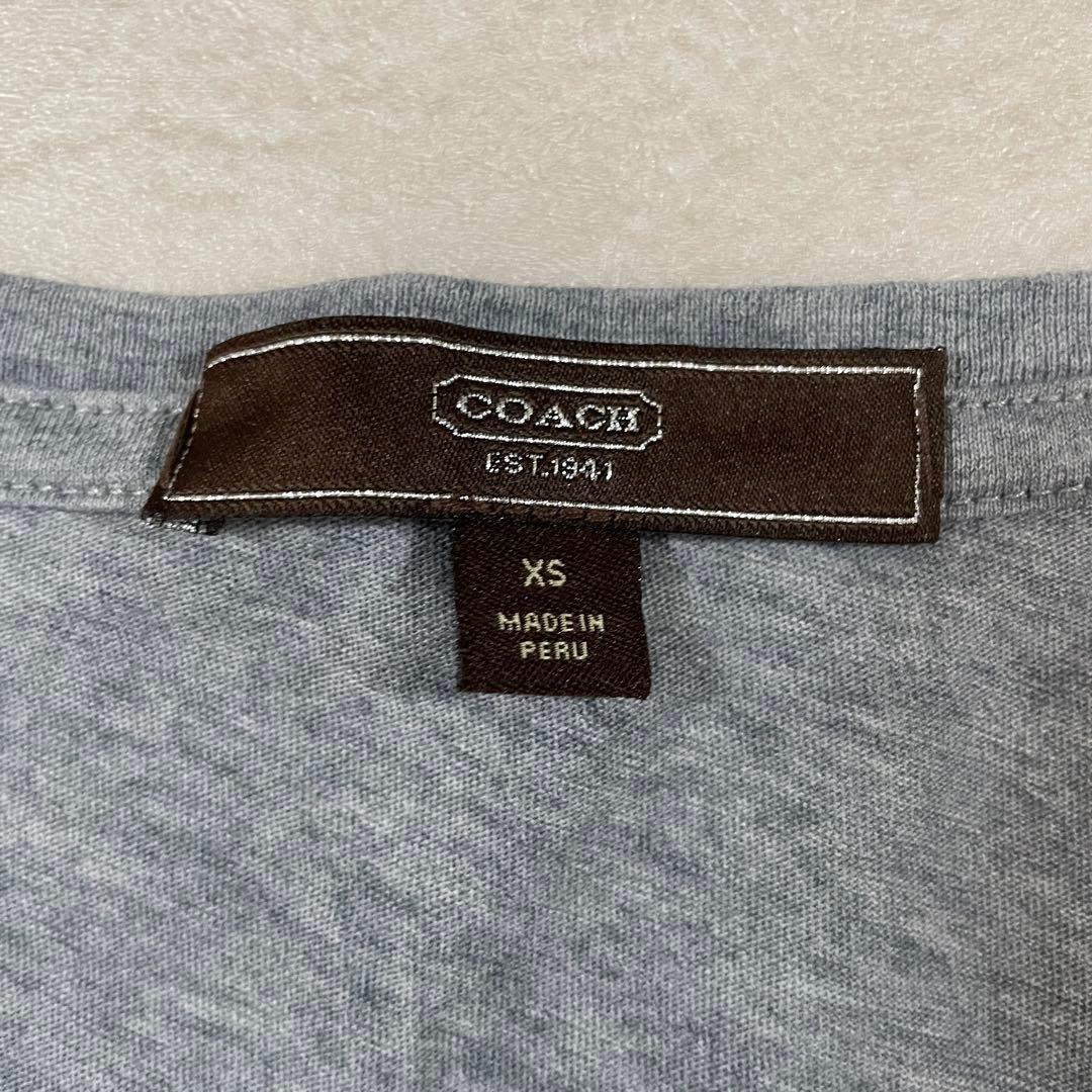 【美品】COACH 半袖Tシャツ ビックプリント サイズXS グレー