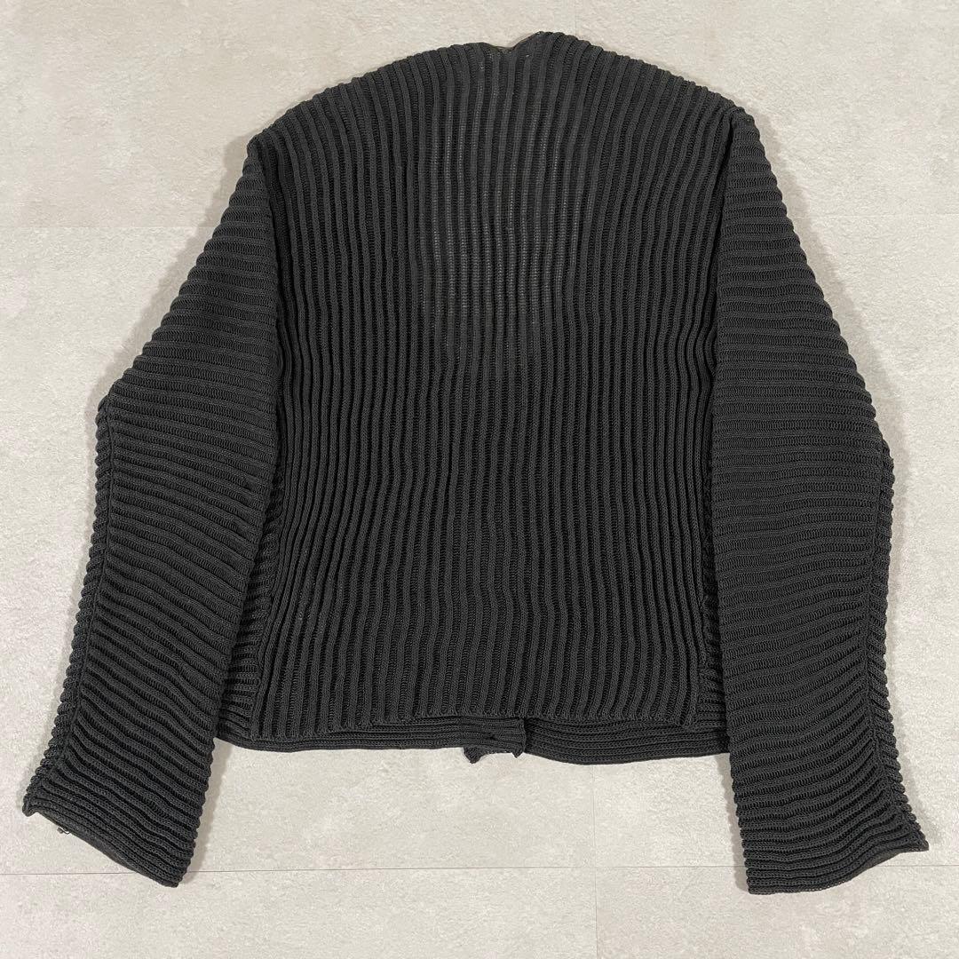 【美品】MaxMara 長袖カーディガン イタリア製 リブ編み Vネック L黒