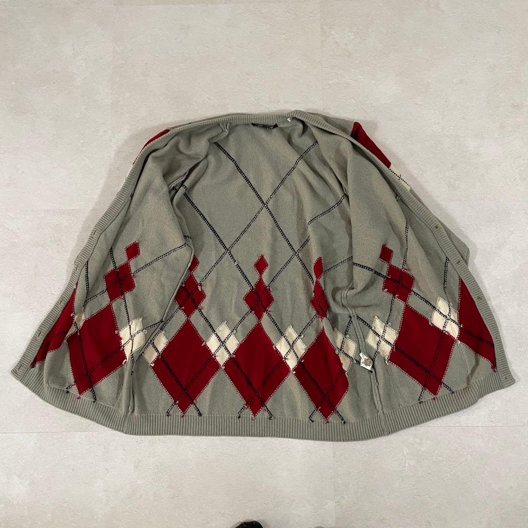 【美品】BALLY 長袖カーディガン カシミヤ100% アーガイル柄 M