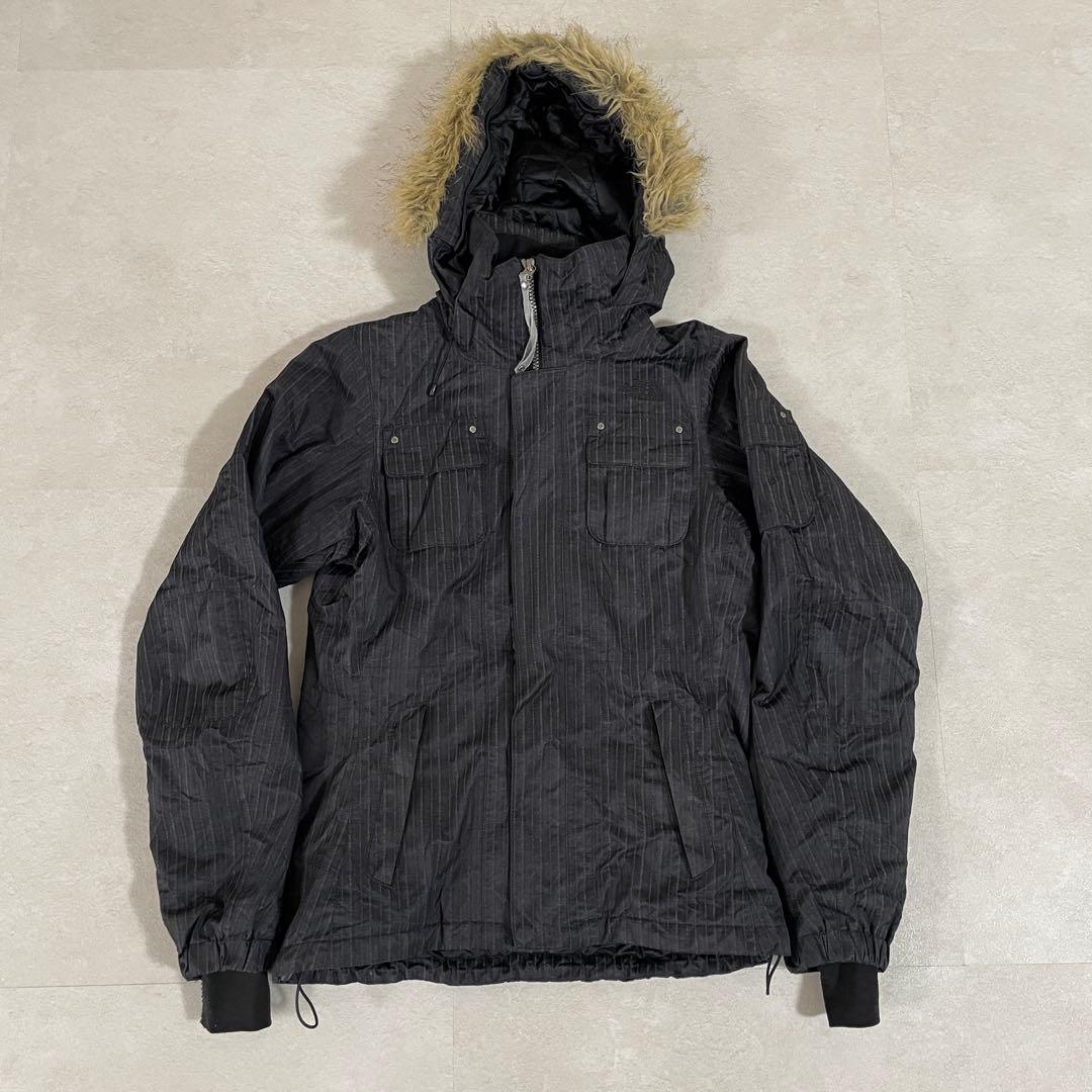 古着 THE NORTH FACE マウンテンパーカー ファー付 ストライプ