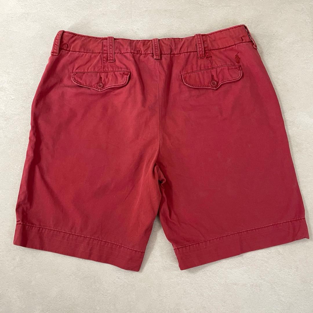 90s POLO RALPH LAUREN ハーフパンツ サイズ38 レッド