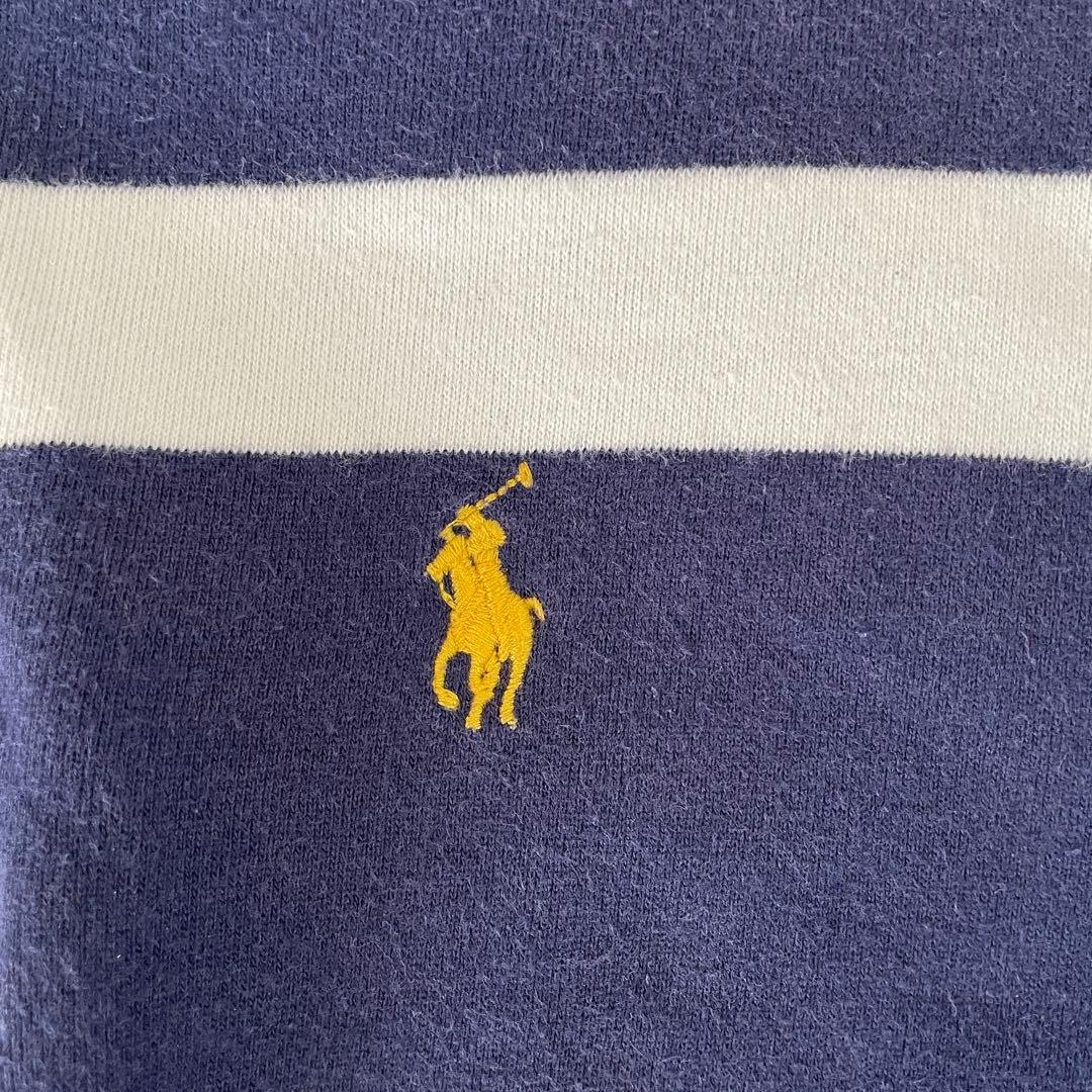 90s POLO RALPH LAUREN 長袖ポロシャツ S ボーダー柄