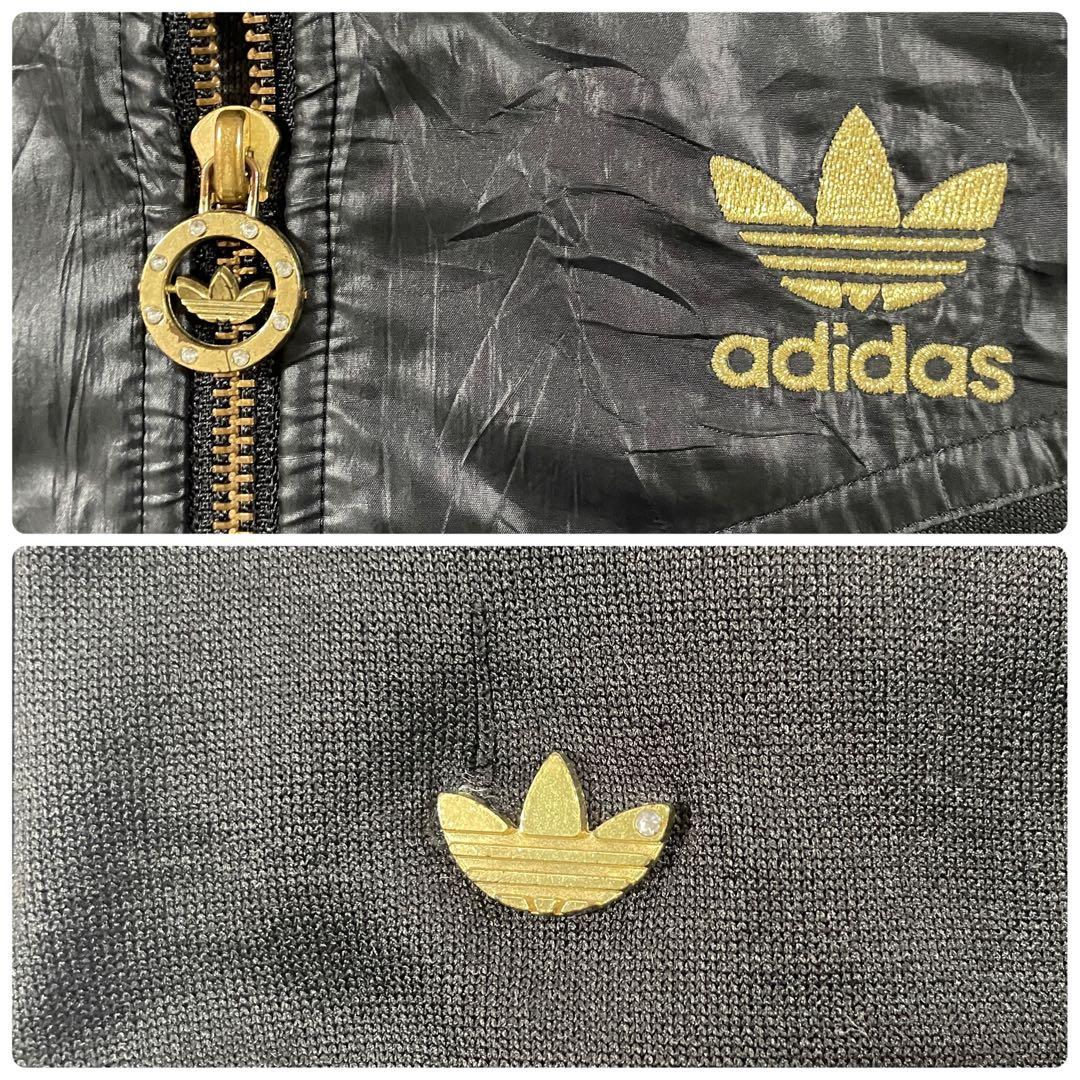 【希少美品】adidas Originals コーティングジャージ 黒 金
