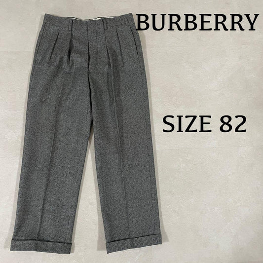 古着 BURBERRY LONDON パンツ 千鳥格子 チェック柄 82 灰色