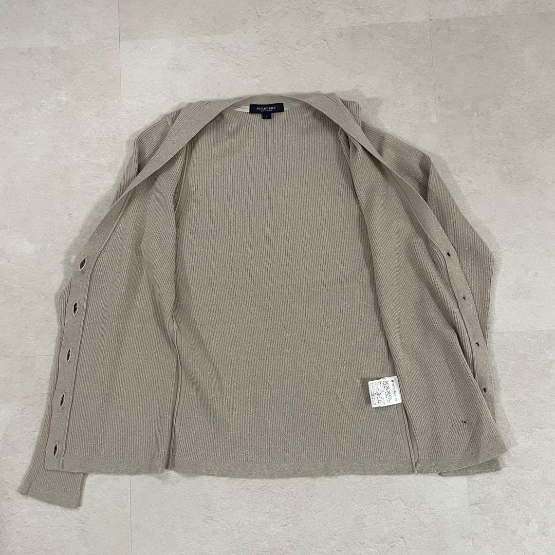 【美品】BURBERRY LONDON カーディガン カシミヤ混 ラメ入り