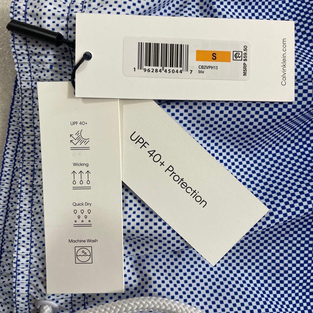 【新品未使用タグ付】Calvin Klein ブルー スイムショーツ S