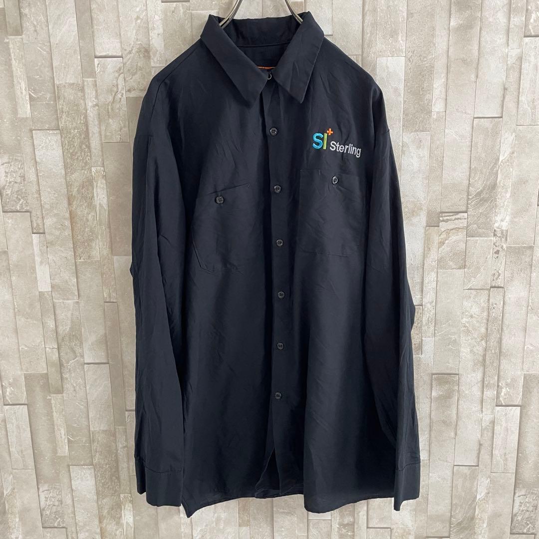 【美品】RED KAP 長袖ワークシャツ サイズXXL ブラック