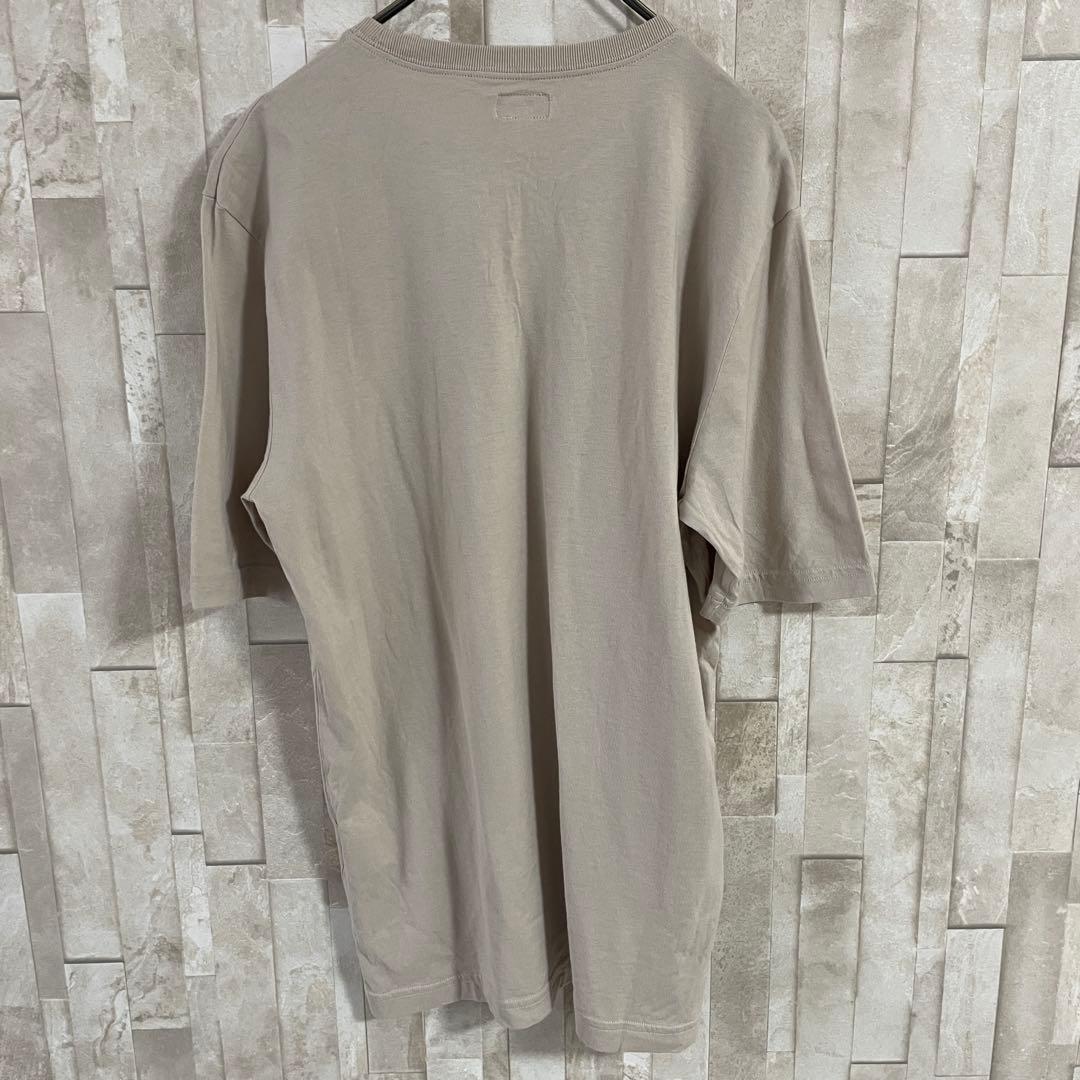 【美品】ARMANI JEANS 半袖Tシャツ ロゴプリント S ベージュ