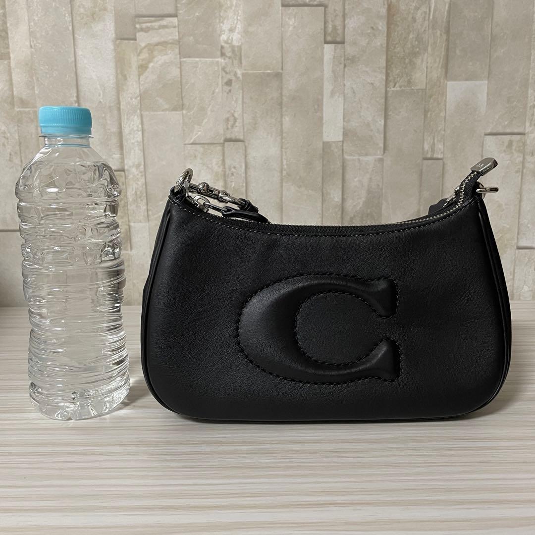 訳あり新品 COACH テリ ショルダーバッグ ビッグロゴ 黒