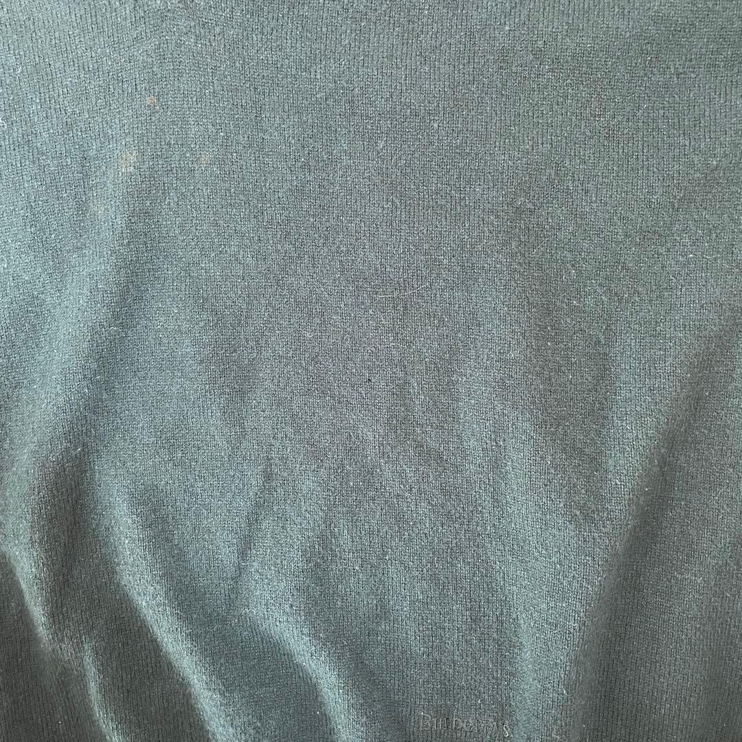 90s BURBERRYS 長袖ニットセーター Vネック ラムウール100％