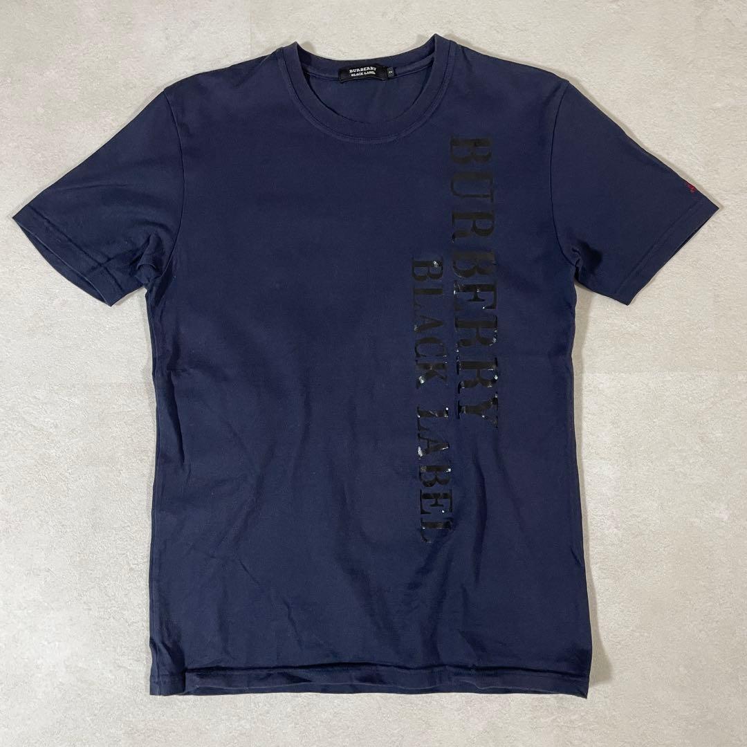 【美品】BURBERRY BLACK LABEL 半袖Tシャツ 2 ネイビー