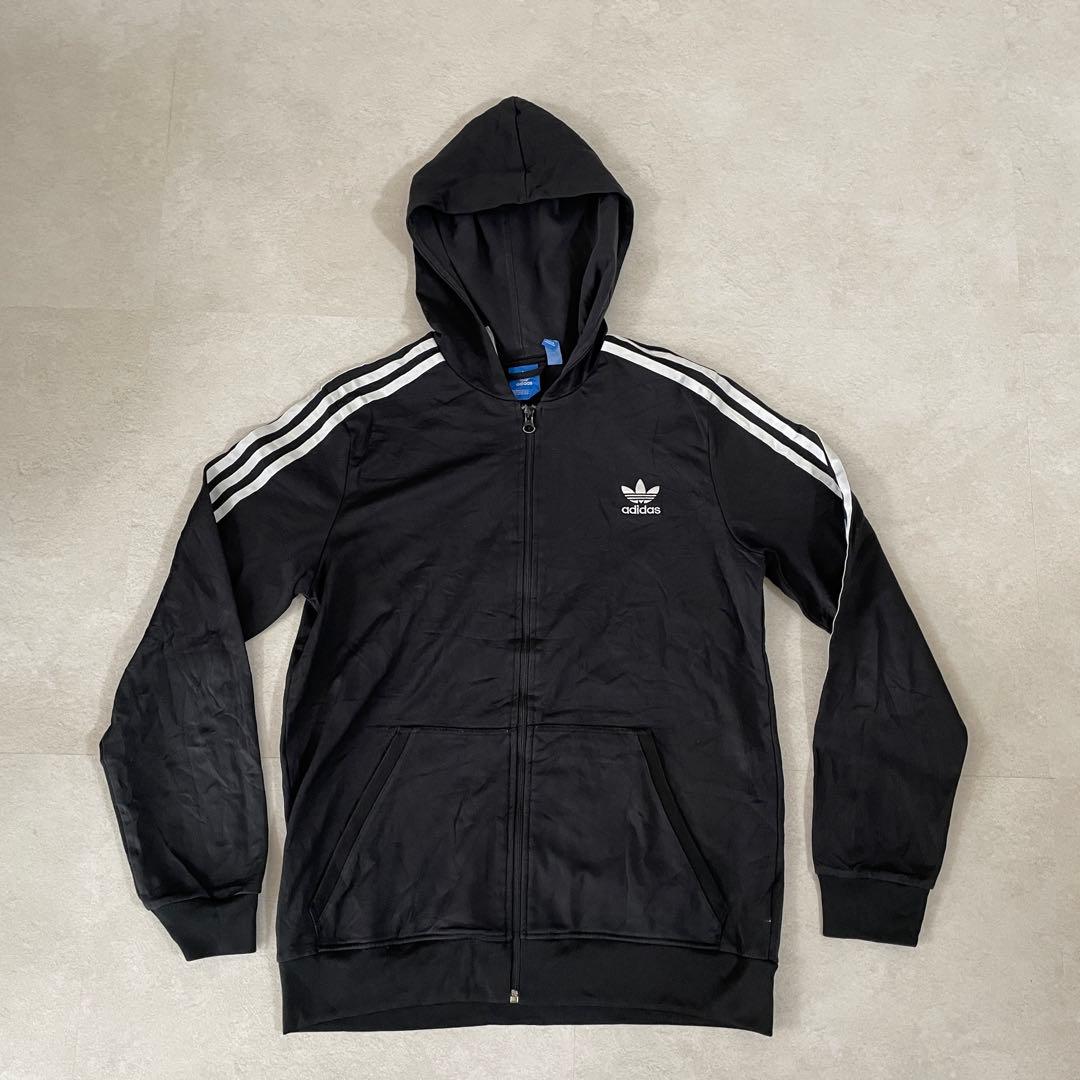 【美品】adidas Originals フーディージャージ トレフォイルロゴ