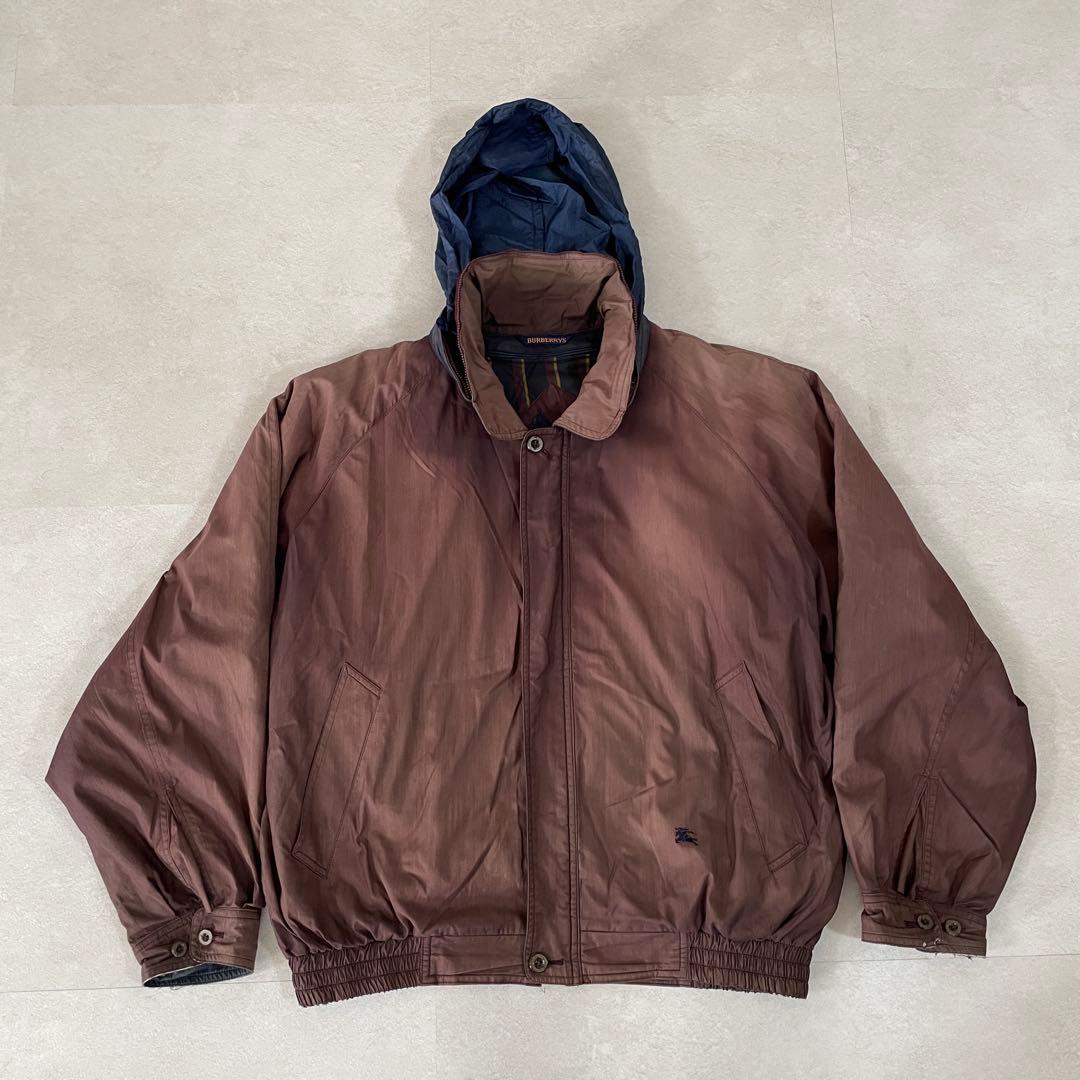 【2枚組】90s BURBERRYS ブルゾン ジャンパー ロゴ刺繍 XL